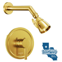 Main Image All Metal 2-Inch Shower Head Set - Complete Shower System with Valve and Trim Brushed Gold / 1.75 GPM - The Shower Head Store