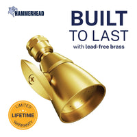 Built to Last HammerHead Showers 2-Inch Shower Head Brushed Gold / 2.5 GPM Brushed Gold / 1.75 GPM - The Shower Head Store