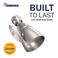 Built to Last All Metal 2-Inch High Pressure Shower Head, Variable Pattern, 2.5 GPM - Brushed Nickel / 2.5 GPM - The Shower Head Store