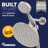 Built to Last 3-Spray Dual Shower Head Brushed Nickel / 1.75 GPM - The Shower Head Store