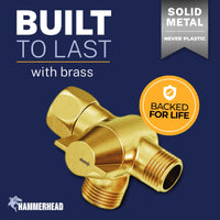 Built to Last Diverter with Holder Brushed Gold - The Shower Head Store