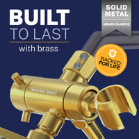 Built to Last Solid Brass 3-Way Diverter With Handheld Shower Holder Brushed Gold - The Shower Head Store