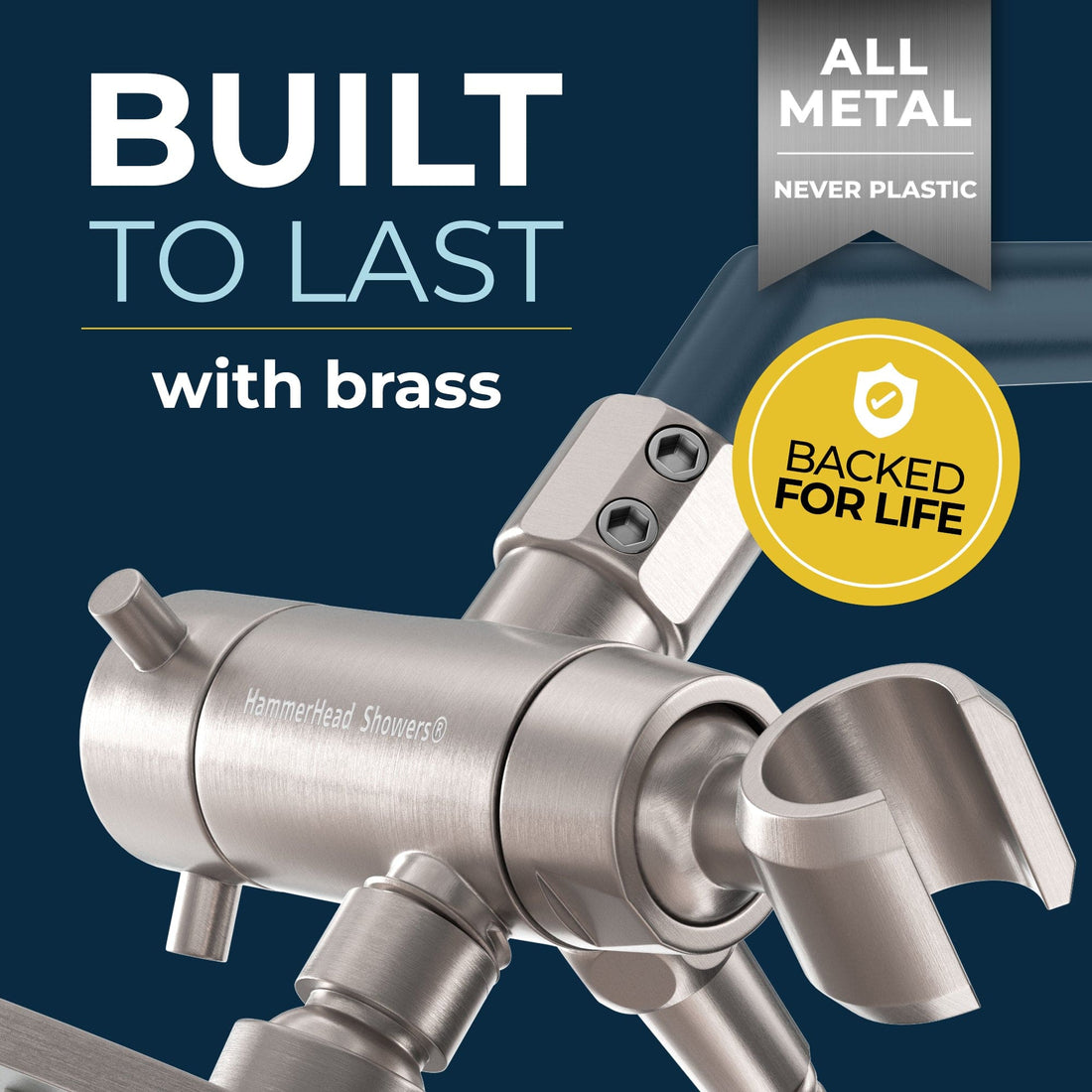 Built To Last Diverter with Holder Brushed Nickel  - The Shower Head Store