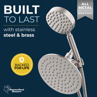 Built to Last 1-Spray Dual Shower Head Brushed Nickel / 2.5 - The Shower Head Store