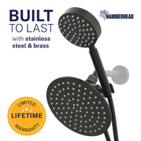 Built to Last 1-Spray Dual Shower Head Matte Black / 2.5 - The Shower Head Store