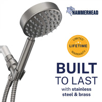 Built to Last 1-Spray Handheld Shower Head Set HammerHead Gray / 2.5 GPM - The Shower Head Store