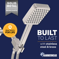 Built to Last Handheld Square Shower Head Set Brushed Nickel / 2.5 - The Shower Head Store