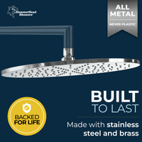 Built to Last 12 Inch Rain Shower Head Chrome / 2.5 - The Shower Head Store