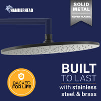 Built to Last 12 Inch Rain Shower Head Matte Black / 2.5 - The Shower Head Store