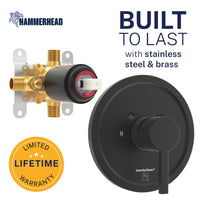 Built to Last Valve and Trim - All Metal 1-Handle Tub and Shower Valve with Trim Kit Matte Black - The Shower Head Store