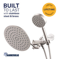 Built to Last 1-Spray Dual with Adjustable Arm Brushed Nickel / 2.5 GPM - The Shower Head Store