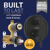 Built to Last 2-Handle Valve and Trim Matte Black - The Shower Head Store