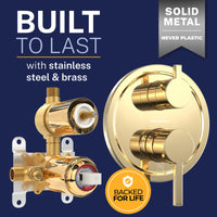 Built to Last 2-Handle Valve and Trim Polished Brass - The Shower Head Store