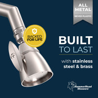 Built to Last High Pressure Shower Head Fixed Showerhead 2-Inch All Metal Brushed Nickel / 2.5 - The Shower Head Store