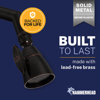 Built to Last High Pressure Shower Head Fixed Showerhead 2-Inch All Metal Oil Rubbed Bronze / 2.5 GPM Oil Rubbed Bronze / 1.75 GPM - The Shower Head Store