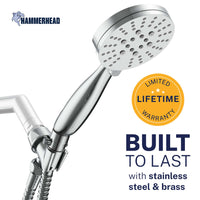 Built to Last 3-Spray Handheld Shower Head Set with Pause Chrome / 2.5 GPM - The Shower Head Store