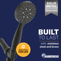 Built to Last 3-Spray Handheld Shower Head Set Matte Black / 2.5 GPM Matte Black / 1.75 GPM - The Shower Head Store
