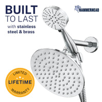 Built to Last 3-Spray Dual Shower Head Combo Chrome / 1.75 GPM - The Shower Head Store