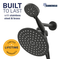 Built to Last 3-Spray Dual Shower Head Matte Black / 1.75 GPM - The Shower Head Store