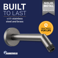 Built to Last HammerHead Showers All Metal 7" Shower Arm HammerHead Gray - The Shower Head Store