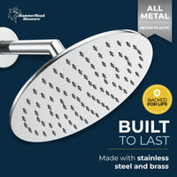 Built to Last 8 Inch Round Rain Shower Head Chrome / 2.5 - The Shower Head Store