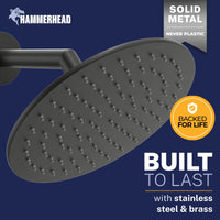 Built to Last 8 Inch Round Rain Shower Head Matte Black / 2.5 GPM Matte Black / 1.75 GPM - The Shower Head Store