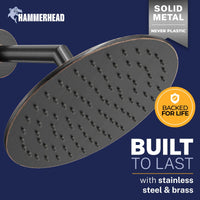Built to Last 8 Inch Round Rain Shower Head Oil Rubbed Bronze / 2.5 GPM Oil Rubbed Bronze / 1.75 GPM - The Shower Head Store