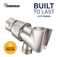 Built to Last HammerHead Showers All Metal Shower Head Holder Bracket Main Image Brushed Nickel - The Shower Head Store