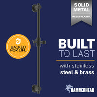 Built to Last Slide Bar Matte Black — The Shower Head Store