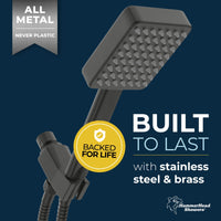 Built to Last Handheld Square Shower Head Set Matte Black / 2.5 - The Shower Head Store