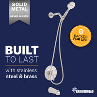 Built to Last 1-Handle Valve and Trim Shower System Brushed Nickel / 2.5 GPM - The Shower Head Store