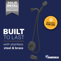 Built to Last 1-Handle Valve and Trim Shower System Matte Black / 2.5 GPM - The Shower Head Store