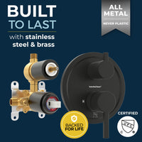 Built to Last 2-Handle Valve and Trim Matte Black - The Shower Head Store