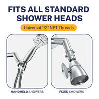 Compatibility Trickle Valve Installed to Handheld Shower Head Chrome - The Shower Head Store