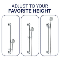 Favorite Height ALL Metal Shower Slide Bar with Hand Held Shower Head & Hose Chrome / 2.5 GPM Chrome / 1.75 GPM - The Shower Head Store