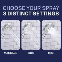 Choose the Best Spray 3-Spray Handheld Shower Head Set Chrome / 2.5 GPM Chrome / 1.75 GPM - The Shower Head Store