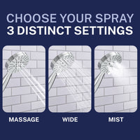 Choose the Best Spray 3-Spray Handheld Shower Head Set Chrome / 2.5 GPM Chrome / 1.75 GPM - The Shower Head Store