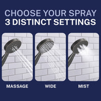 Switch Between Wide Mist and Massage 3-Spray Dual Shower Head Oil Rubbed Bronze / 2.5 GPM - The Shower Head Store