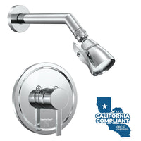 Main Image All Metal 2-Inch Low Flow Shower Head Set - Complete Shower System with Valve and Trim Chrome / 1.75 GPM - The Shower Head Store