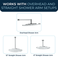 Compatibility 12 Inch Rain Shower Head Chrome/ 2.5 - The Shower Head Store