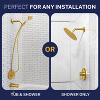 Compatibility Valve and Trim - All Metal 1-Handle Tub and Shower Valve with Trim Kit Brushed Gold - The Shower Head Store