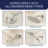 Compatibility All Metal 7" Shower Arm HammerHead Gray - The Shower Head Store