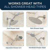 Compatibility All Metal 7" Shower Arm Brushed Gold - The Shower Head Store