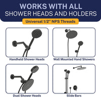 Compatibility HammerHead Showers 72-Inch Shower Hose Main Image Matte Black - The Shower Head Store