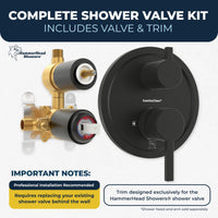 Complete Kit 2-Handle Valve and Trim Matte Black - The Shower Head Store