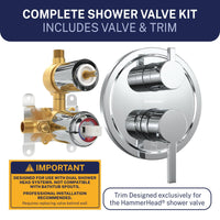 Complete Kit 2-Handle Valve and Trim Chrome - The Shower Head Store