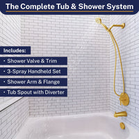 Lifestyle 1-Handle Valve and Trim Shower System Brushed Gold / 2.5 GPM - The Shower Head Store