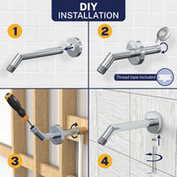 Installation All Metal 7" Shower Arm HammerHead Gray - The Shower Head Store