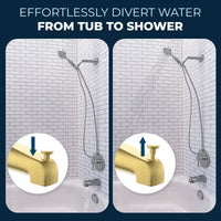 Divert Water Tub Spout with Valve and Trim 3-Spray Handheld and Shower Arm Brushed Gold / 2.5 - The Shower Head Store