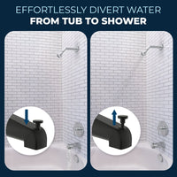 Diverter 2 Inch High Pressure Shower Head Set with Tub Spout and Valve and Trim Matte Black / 2.5 - The Shower Head Store